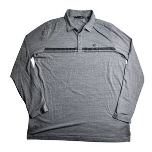 Travis Mathew Heater 2.0 Long Sleeve Polo Shirt‎ Grey Eco Collection Size XL